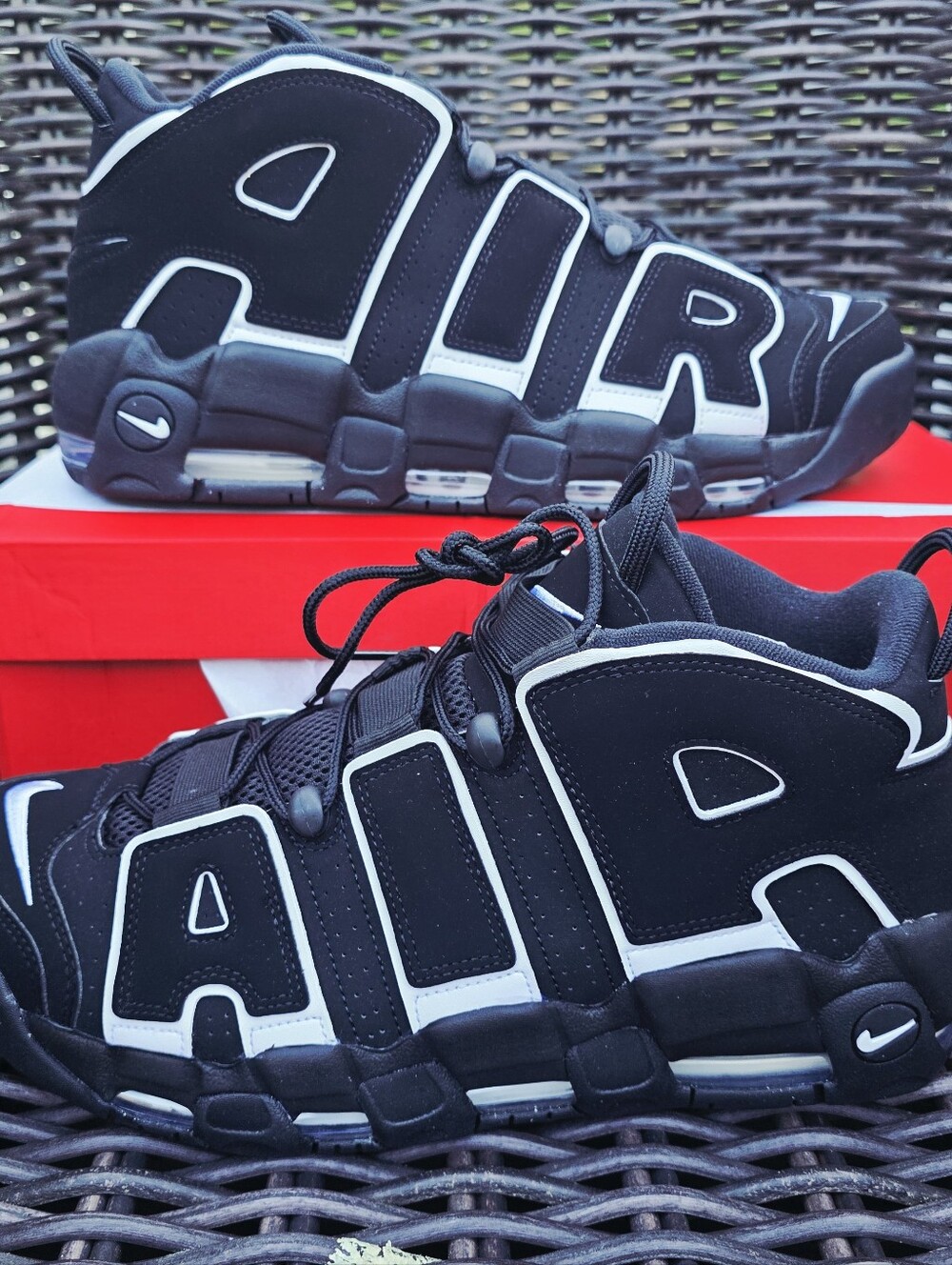 Nike Air More Uptempo 96 Black & White Mens Size 12 New